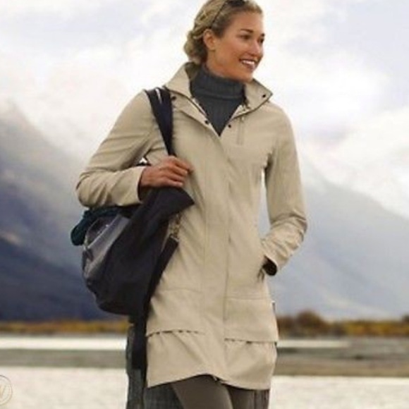 Athleta Jackets & Blazers - Athleta Shelter Cove Hooded Long Ruffle Jacket XS